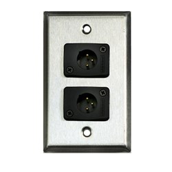 Whirlwind Wall Plate - 1 Gang Stainless Steel 2 Whirlwind WC3M Male XLRS